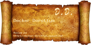 Decker Dorottya névjegykártya